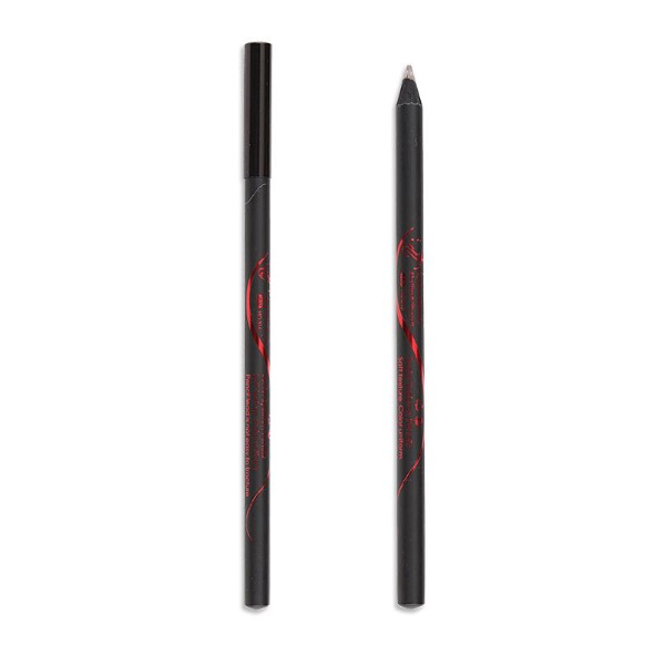 Wooden Cosmetic Pencil for Eyebrow with Black Plastic Cap